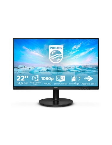 MONITOR PHILIPS LED 21.5" Wide 221V8A/00 VA 1920x1080 4ms 250cd/mq 3000:1 (Mega Infinity DCR) 2x2W MM VGA HDMI