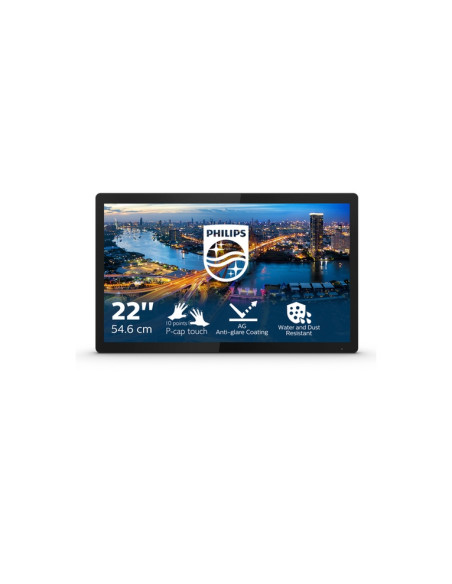MONITOR PHILIPS TOUCH LED 21.5" Wide 222B1TFL/00 IPS 1920x1080 4ms 400cd/mq 1000:1(50.000.000:1) VGA DVI HDMI DP USB