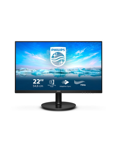 MONITOR PHILIPS LED 21.5" Wide 222V8LA/00 VA 1920x1080 4ms 250cd/mq 4000:1 (Mega Infinity DCR) 2x2W MM VGA HDMI DP