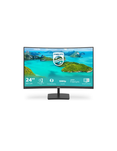 MONITOR PHILIPS LED 23.6" Wide CURVED 241E1SCA/00 VA 1920x1080 4ms 250cd/m2 3000:1 Mega Infinity DCR 2x3W MM VGA HDMI GAMING