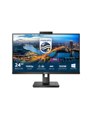 MONITOR PHILIPS LED 23.8"Wide 243B1JH/00 IPS 1920x1080 250cd/mq 50.000.000:1 2x2W MM WEBCAM PIVOT HDMI DP USB-C docking