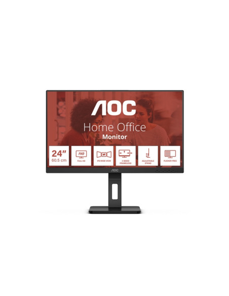 MONITOR AOC LED 23.8" Wide 24E3QAF IPS 1920x1080 4ms 300cd/mq 1.000:1 2x2W MM Reg. in H PIVOT VGA HDMI DP