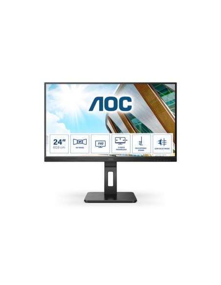 MONITOR AOC LED 23.8" Wide 24P2QM VA 1920x1080 4ms 300cd/mq 20.000.000:1 2x2W MM Reg.H PIVOT VGA DVI HDMI DP USB