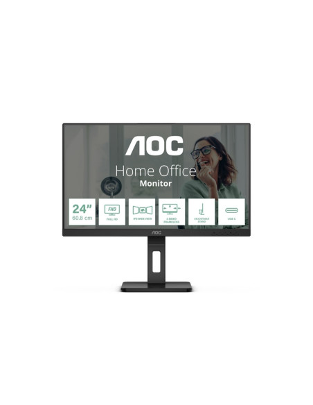 MONITOR AOC LED 23.8'' Wide 24P3CV IPS 1920x1080 4ms 300cd/mq 20.000.000:1 2x5W MM Reg.H PIVOT HDMI DP USB-C docking