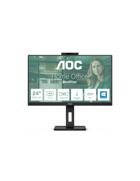 MONITOR AOC LED 23.8'' Wide 24P3CW IPS 1920x1080 4ms 300cd/mq 20.000.000:1 2x5W MM Webcam Reg.H PIVOT HDMI DP USB-C docking