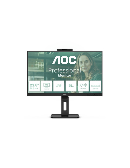 MONITOR AOC LED 23.8'' Wide 24P3QW IPS 1920x1080 4ms 300cd/mq 50.000.000:1 2x5W MM WEBCAM Reg.H PIVOT 2HDMI DP USB-C docking