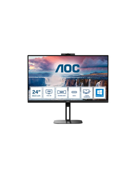 MONITOR AOC LED 23.8" Wide 24V5CW/BK IPS 1920x1080 4ms 300cd/mq 20.000.000:1 2x5W MM WEBCAM PIVOT Reg.H HDMI DP USB-C Docking