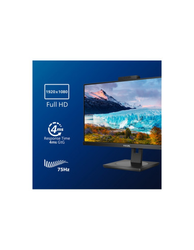MONITOR PHILIPS LED 27"Wide 272S1MH/00 IPS 1920x1080 4ms 250cd/mq 1.000:1 2x2W MM Webcam Mic. Pivot RegH VGA DVI HDMI DP
