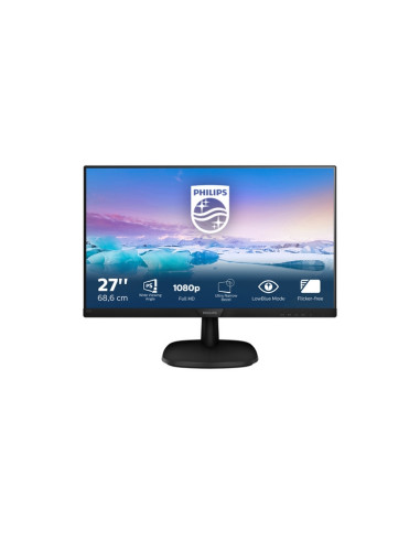 MONITOR PHILIPS LED 27" Wide 273V7QJAB/00 1920x1080 5ms 250cd/mq 1000:1(10.000.000:1) 2x2W MM VGA HDMI DP