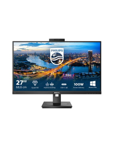 MONITOR PHILIPS LED 27"Wide 2K 276B1JH/00 IPS 2560x1440 4ms 300cd/m250.000.000:1 2x3W MM WEBCAM Pivot RegH HDMI DP USB-C docking