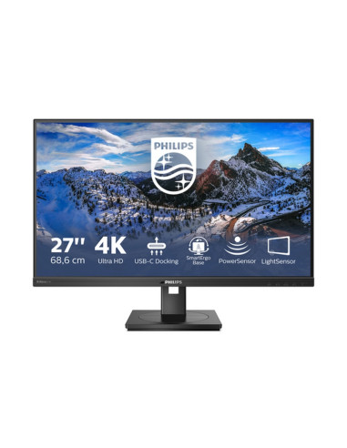 MONITOR PHILIPS LED 27"Wide 4K 279P1/00 3840x2160 4ms 350cd/m250.000.000:1 2x3W MM Pivot RegH 2HDMI DP USB-C docking RJ45