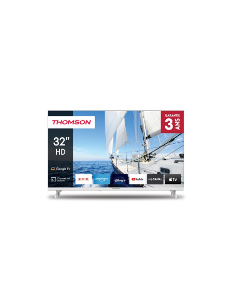TV THOMSON LED 32" 32HG2S14W SMART GOOGLE TV DVB-T2/S2 HD CI+ 3XHDMI 2XUSB  BIANCO -TELECOMANDO RETRO ILLUMINATO VESA