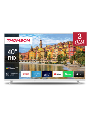 TV THOMSON LED 40" 40FG2S14W SMART GOOGLE TV DVB-T2/S2 FHD CI+ 3XHDMI 2XUSB  - BIANCO - TELECOMANDO RETRO ILLUMINATO VESA