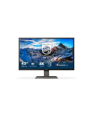 MONITOR PHILIPS LED 43" Wide 4K 439P1/00 3840x2160 4ms 400cd/m2 50.000.000:1 2x5W MM Reg.H 3HDMI DP USB-C docking
