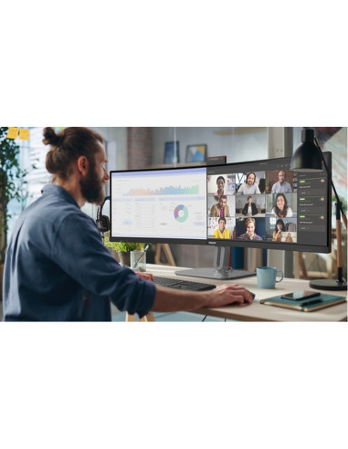 MONITOR PHILIPS 48,8" 32:9 CURVED 49B2U6900CH/00 VA 5120x1440 4ms 450cd/m2 2x5W MM WEBCAM Reg.H 2HDMI DP RJ45 USB-C docking