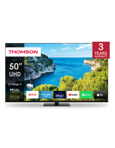 TV THOMSON LED 55" 55UG5C14 SMART GOOGLE TV DVB-T2/S2 UHD CI+ 3XHDMI 2XUSB  - CENTRAL STAND - TELECOMANDO RETRO ILLUMINATO VESA