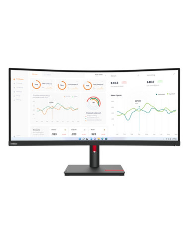 MONITOR LENOVO T34w-30 63D4GAT1EU 34" VA/WQHD/HDMI,DP,USB-C (75W)/Ethernet