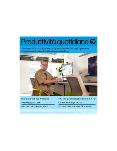 MONITOR HP LED 27" Wide P27h G5 64W41AA IPS 1920x1080 5ms 250cd/m2 1000:1 (8.000.000:1) 2x2W MM Reg.H VGA HDMI DP