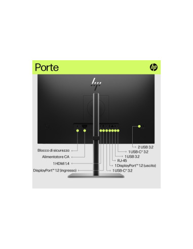 MONITOR HP LED 27" Wide E27u 6N4D3AA IPS 2560x1440 5ms 350cd/m2 1000:1 Reg.H PIVOT HDMI 2DP RJ-45 USB-C Docking