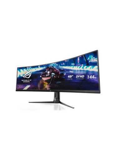 MONITOR ASUS LED ROG STRIX 49" Wide CURVED XG49VQ WQHD 3840x1080 144hz 1ms 450cd/m2 2X5W MM 2HDMI DP FreeSync2 GAMING