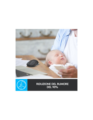 MOUSE LOGITECH "SILENT Wireless Mouse M220 " USB 1000 dpi 4 PULSANTI ANTRACITE 910-004878