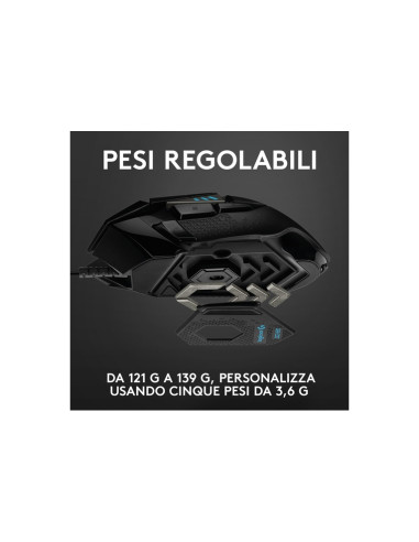 MOUSE LOGITECH GAMING WIRED G502 HERO HIGH PERFORMANCE RGB OPTICAL USB