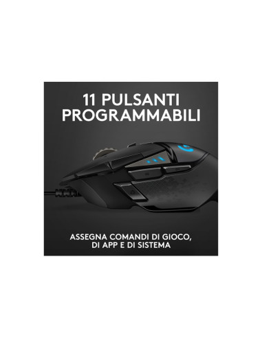 MOUSE LOGITECH GAMING WIRED G502 HERO HIGH PERFORMANCE RGB OPTICAL USB