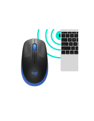 MOUSE LOGITECH "Wireless Mouse M190 " USB 1000 dpi 3 PULSANTI BLU 910-005907