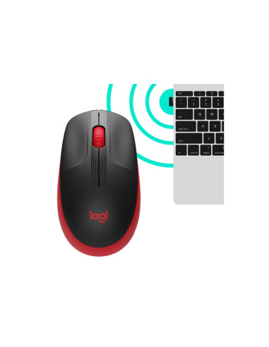 MOUSE LOGITECH "Wireless Mouse M190 " USB 1000 dpi 3 PULSANTI ROSSO 910-005908