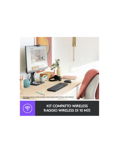 TASTIERA LOGITECH + MOUSE "Wireless Combo" MK220 NERO USB 920-003721