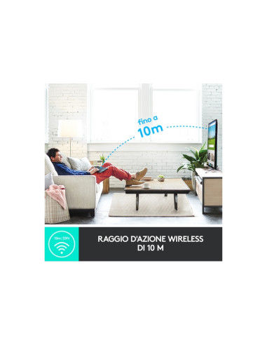 TASTIERA LOGITECH "WIRELESS TOUCH K400 UNIFYING" Compatibile con Windows 10 NERA - 920-007135