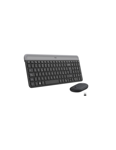 TASTIERA LOGITECH+MOUSE Wireless Desktop MK470 COMBO USB ULTRASOTTILI Colore GRAFITE 920-009196