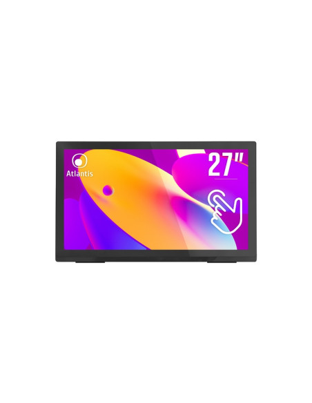 MONITOR ATLANTIS TOUCH LED 27" Wide A05-T27A-VHDM 1920x1080 8ms 1000:1 2x2W MM VGA HDMI DP 10 Tocchi VESA