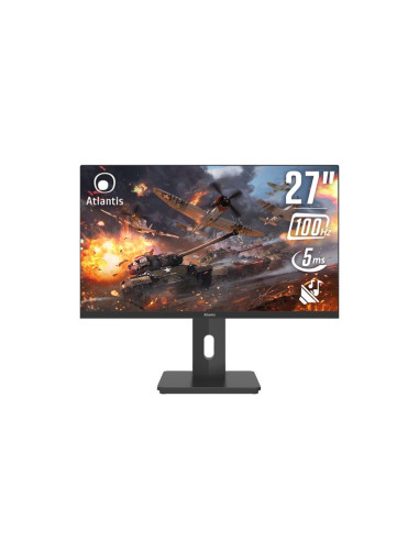 MONITOR ATLANTIS GAMING LED 27" Wide A05-UX27IF-VHDM IPS 1920x1080 5ms 270cd/m2 1.000:1 VESA MM PIVOT Reg. h DP HDMI VGA Black